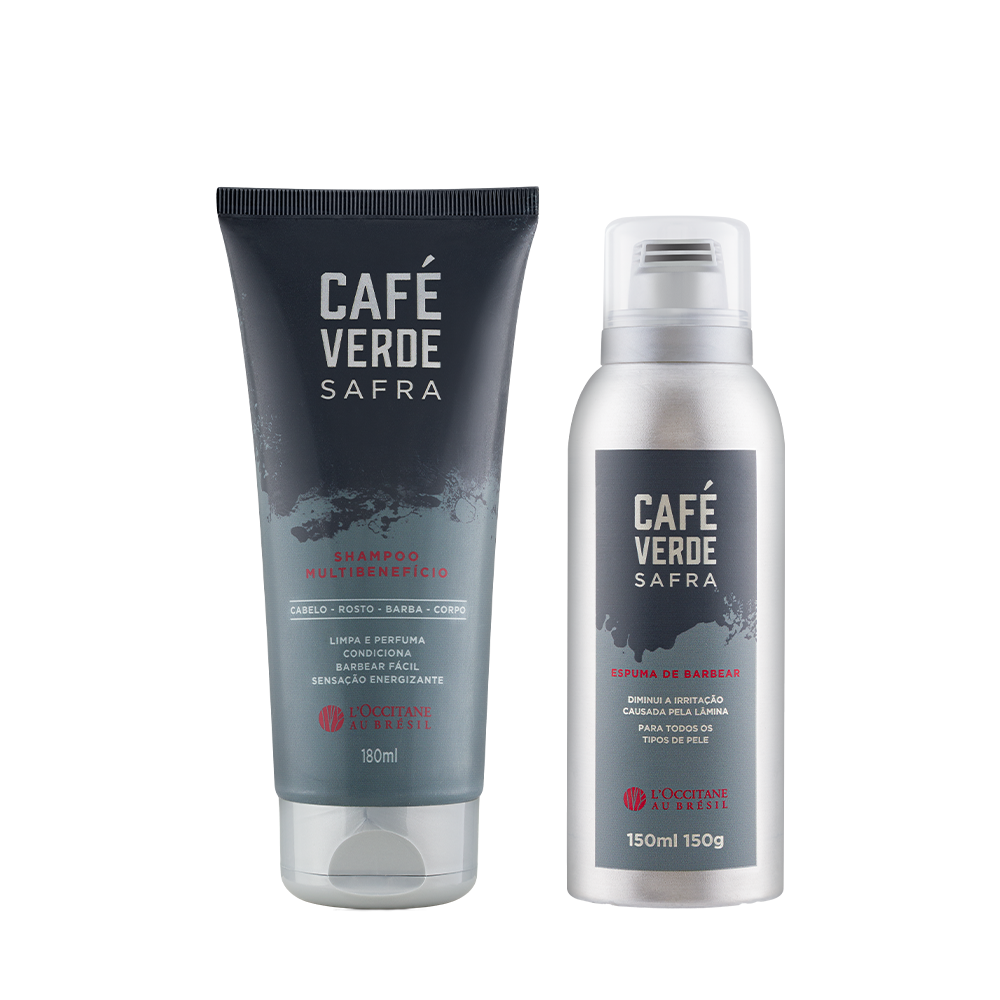 Combo Café Verde Safra: Shampoo Multibenefícios e Espuma de Barbear, ,  large image number 0